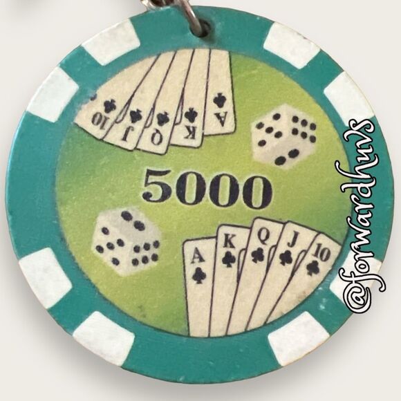 Bundle 3 for $15 Casino Chip Keychain on Silver Tone Key Ring - Picture 4 of 7